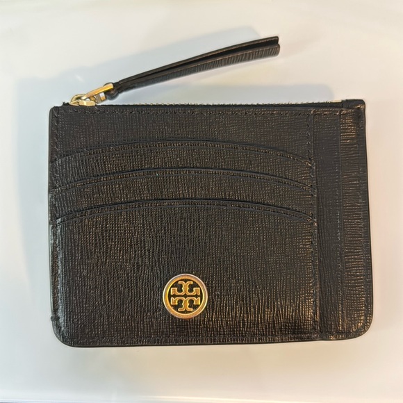 Tory Burch Handbags - Tory Burch Robinson Leather Card Case Black